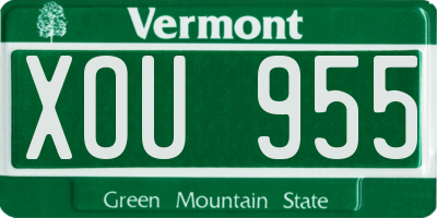 VT license plate XOU955