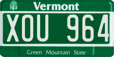 VT license plate XOU964