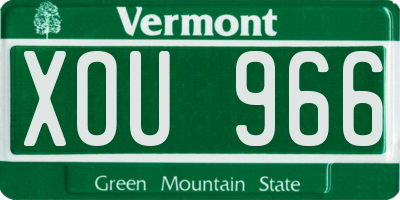 VT license plate XOU966