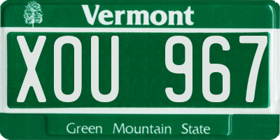 VT license plate XOU967
