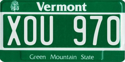 VT license plate XOU970