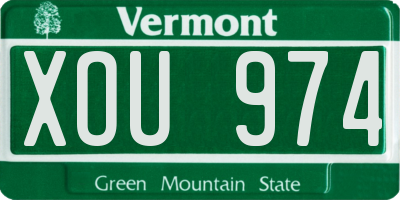 VT license plate XOU974