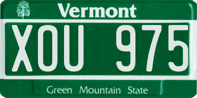 VT license plate XOU975