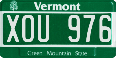 VT license plate XOU976