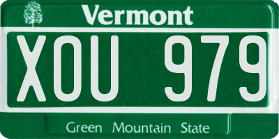 VT license plate XOU979