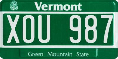 VT license plate XOU987