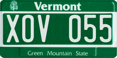 VT license plate XOV055
