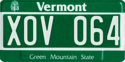 VT license plate XOV064