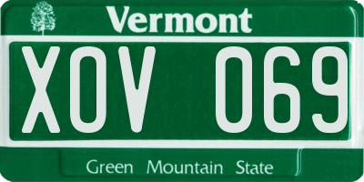 VT license plate XOV069