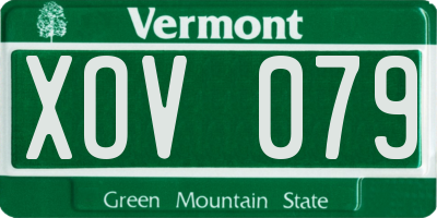 VT license plate XOV079