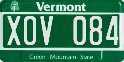 VT license plate XOV084