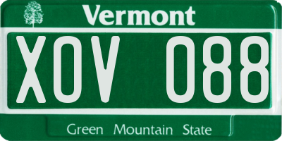 VT license plate XOV088
