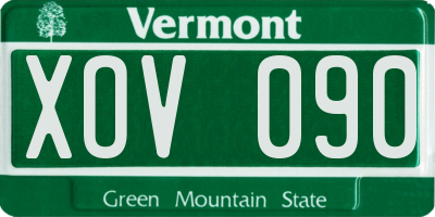 VT license plate XOV090