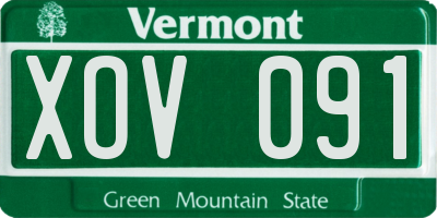VT license plate XOV091