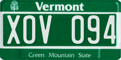 VT license plate XOV094