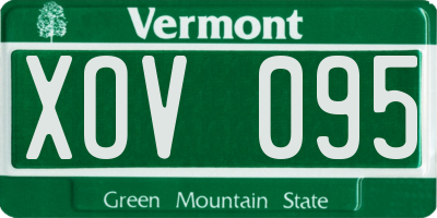 VT license plate XOV095