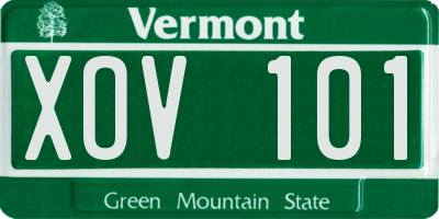 VT license plate XOV101