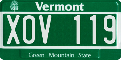 VT license plate XOV119