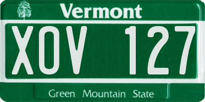 VT license plate XOV127