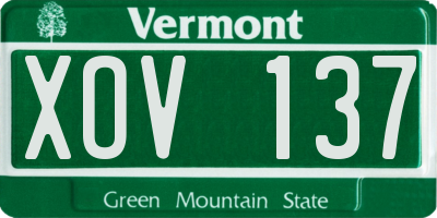 VT license plate XOV137