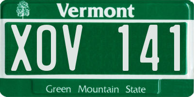 VT license plate XOV141