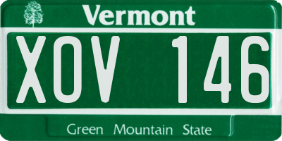 VT license plate XOV146