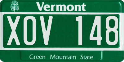 VT license plate XOV148