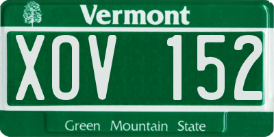 VT license plate XOV152