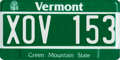 VT license plate XOV153