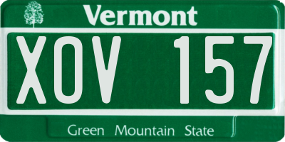 VT license plate XOV157