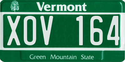 VT license plate XOV164