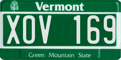 VT license plate XOV169