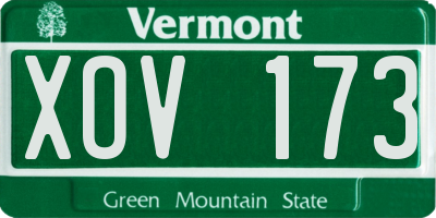 VT license plate XOV173