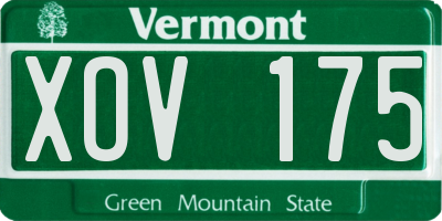 VT license plate XOV175