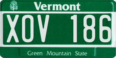 VT license plate XOV186
