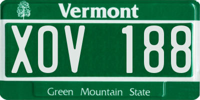 VT license plate XOV188