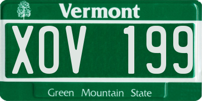 VT license plate XOV199