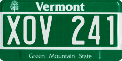 VT license plate XOV241