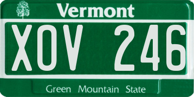 VT license plate XOV246