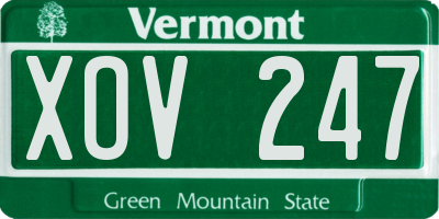VT license plate XOV247