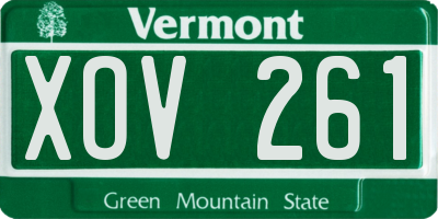 VT license plate XOV261