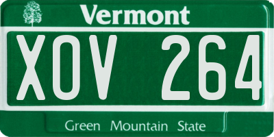VT license plate XOV264