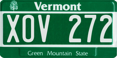 VT license plate XOV272