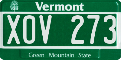 VT license plate XOV273