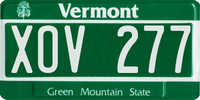 VT license plate XOV277