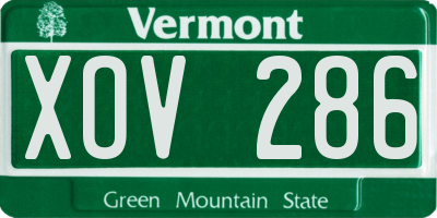 VT license plate XOV286