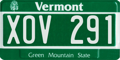 VT license plate XOV291