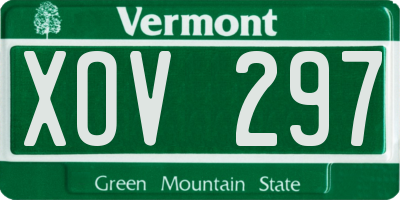 VT license plate XOV297