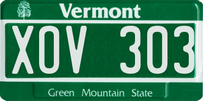 VT license plate XOV303
