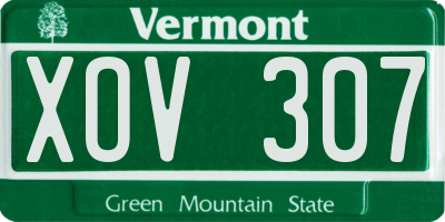 VT license plate XOV307